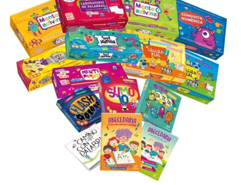 Combo súper completo con los 14 juegos y libros didácticos de Divermente para ludoteca
